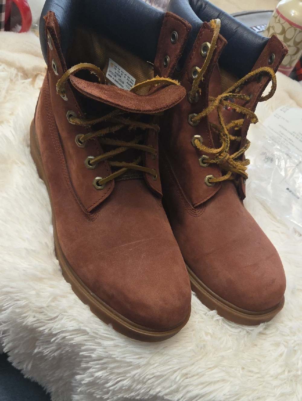 Timberland Rust Brown Suede Lace-Up Boots
